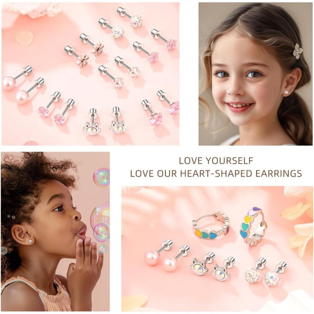 Durable Screw Back Stud Earrings - Surgical Stain… - image 2